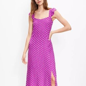 LOFT Polka Dot Sleeveless Dress - Pink